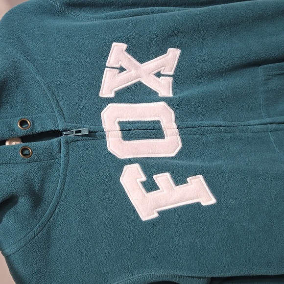 Vntg Sz M-L (1) FOX Womens Zip Up Fleece Winter Cold Weather Hooded Sweatshirt - Picture 2 of 10
